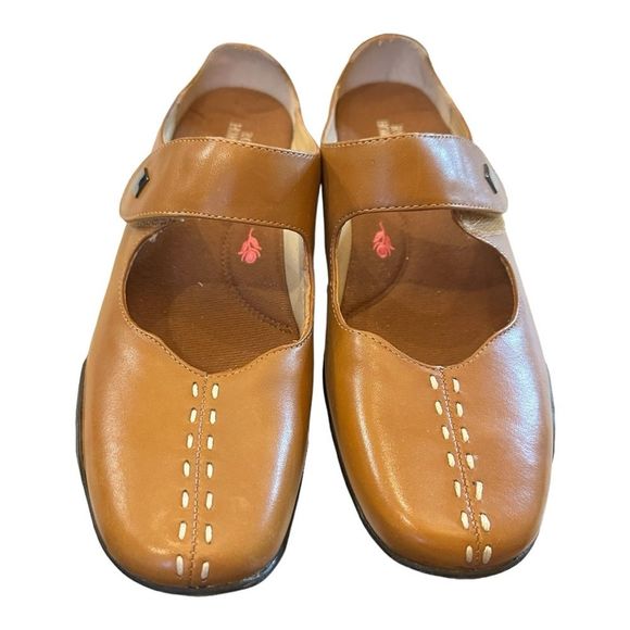 Ros Hommerson Women's Candice Leather Mary Jane Tan Brown Flats shoes sz 8.5 SS - Picture 2 of 7